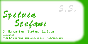 szilvia stefani business card